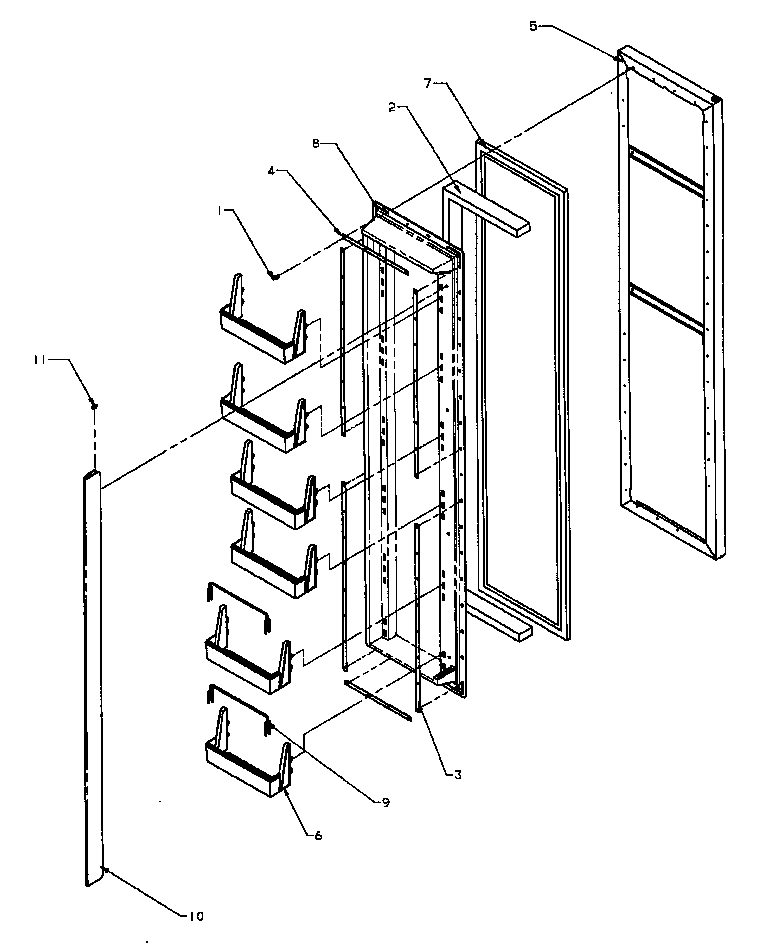 Amana SBI20QW-P1162905WW freezer door (sbi20qe/p1162905we) (sbi20qw/p1162905ww) diagram