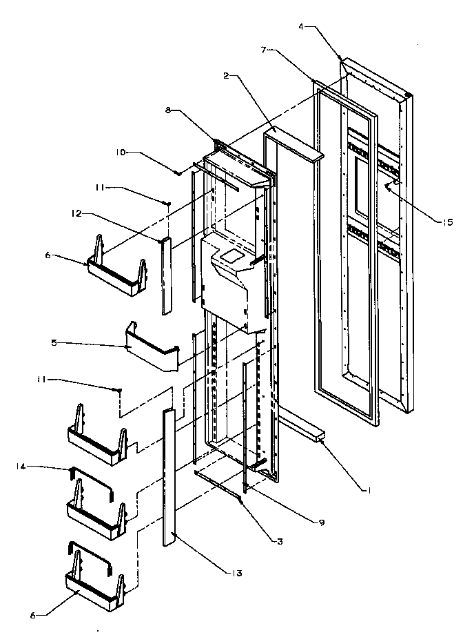 Amana SBI20QW-P1162905WW freezer door (sbd20q2e/p1162512we) (sbd20q2w/p1162512ww) diagram