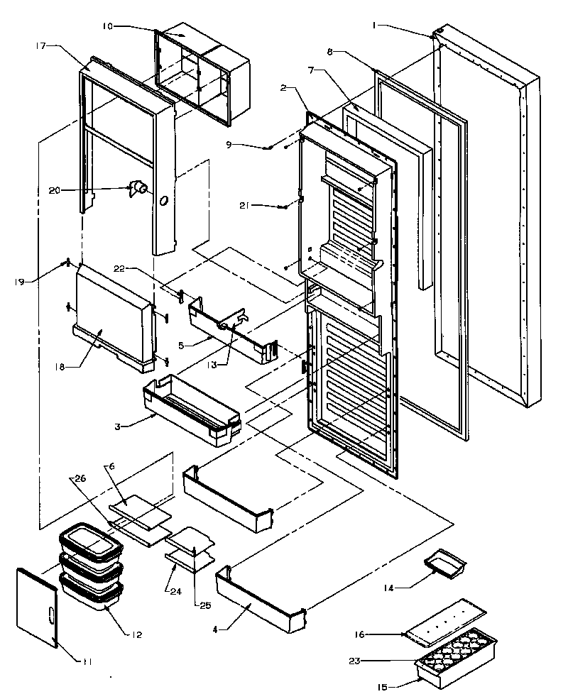 Amana SBI20QW-P1162905WW refrigerator door diagram