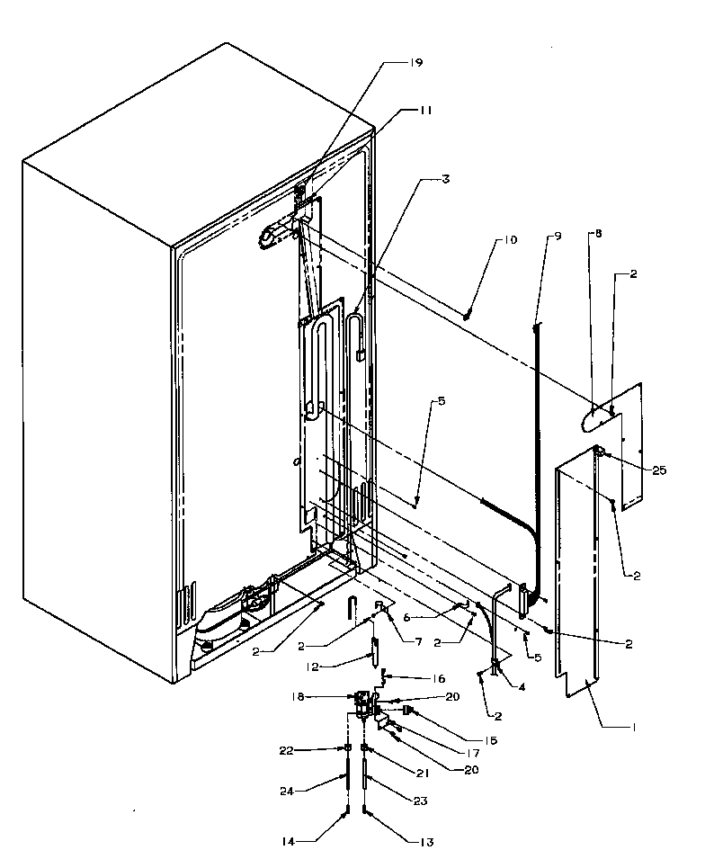Amana SBI20QW-P1162905WW back unit diagram