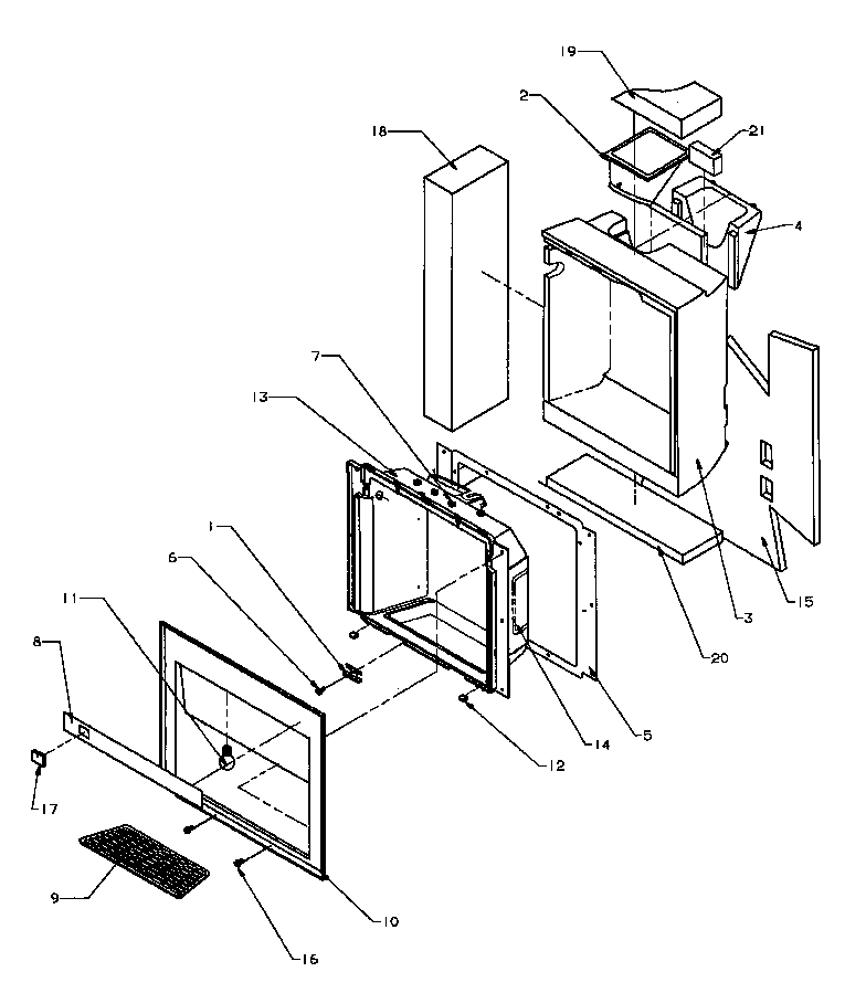 Amana SBI20QW-P1162905WW ice and water cavity (sbd20q2e/p1162512we) (sbd20q2w/p1162512ww) diagram