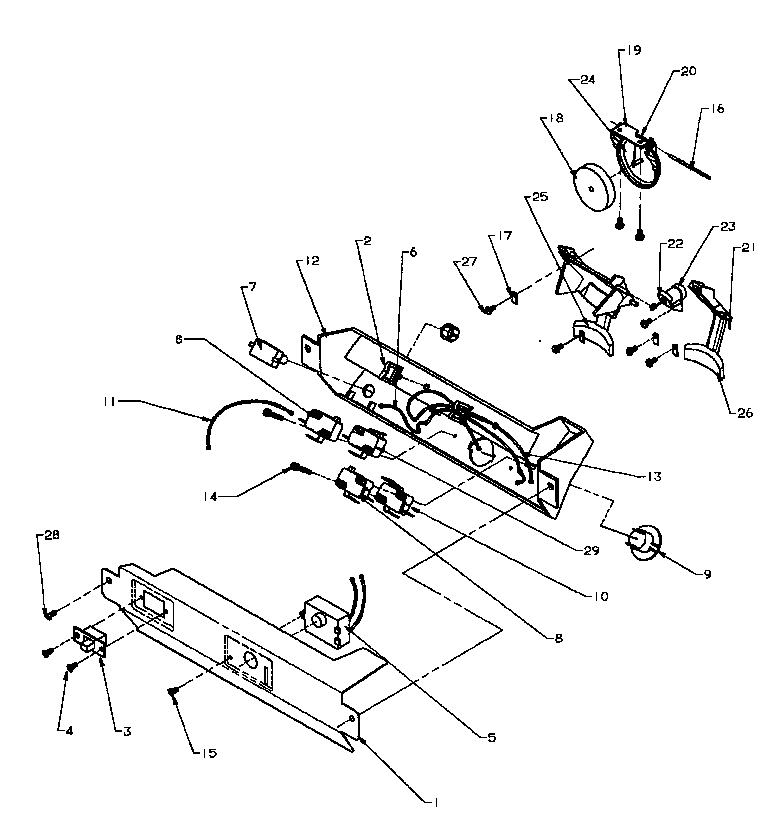 Amana SBI20QW-P1162905WW electronic bracket assembly (sbd20q2e/p1162512we) (sbd20q2w/p1162512ww) diagram