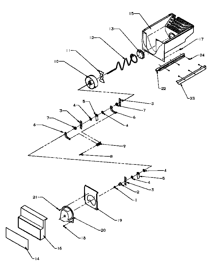 Amana SBI20QW-P1162905WW crushed ice bucket (sbd20q2e/p1162512we) (sbd20q2w/p1162512ww) diagram