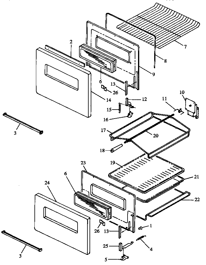 Caloric RWS212U0/P1132405N oven and broiler diagram