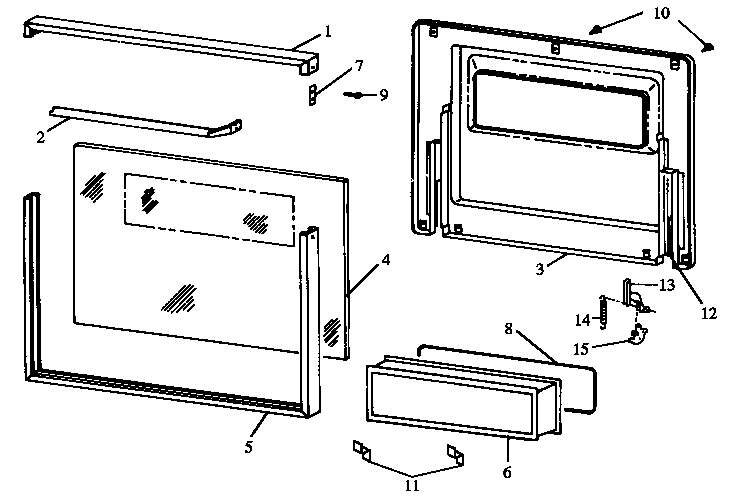 Caloric RWS212U0/P1132405N glass oven door diagram