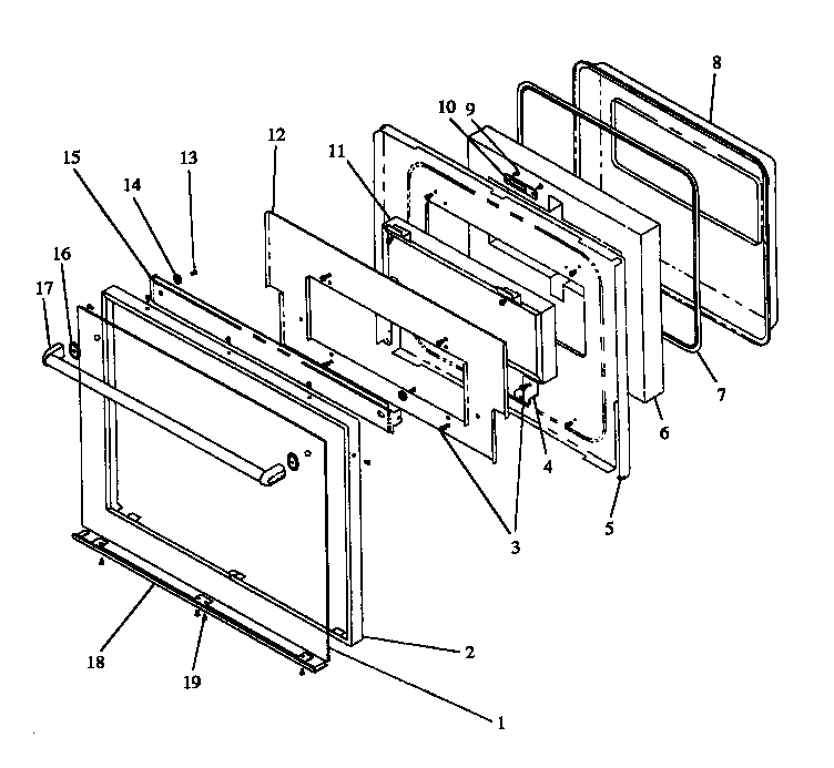 Amana AO27DGW1-P1132514N oven door diagram