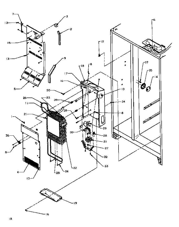 Amana SXDE27QE-P1162208WE evaporator and air handling diagram