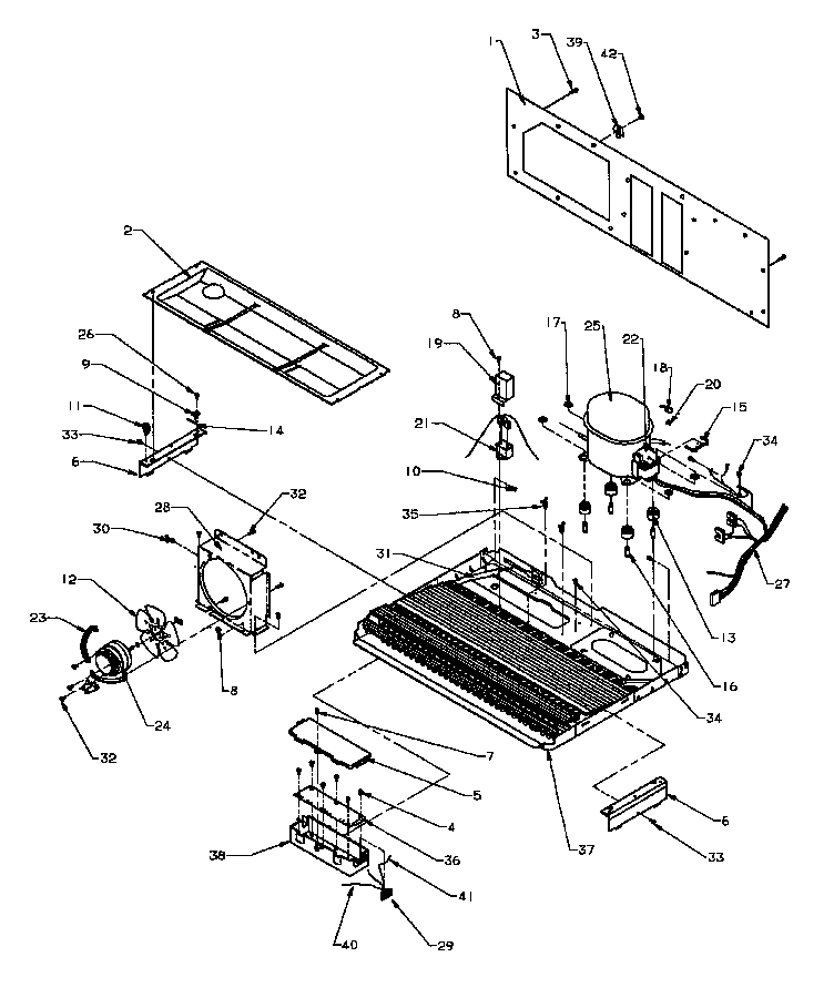 Amana SXDE27QE-P1162208WE machine compartment diagram