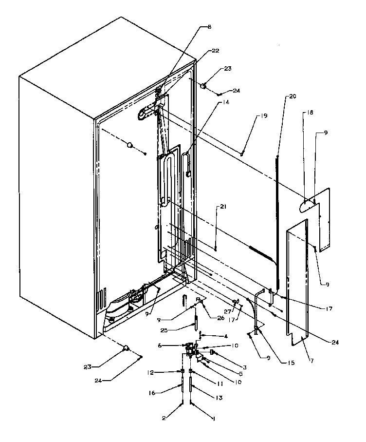 Amana SXDE27QE-P1162208WE cabinet back diagram