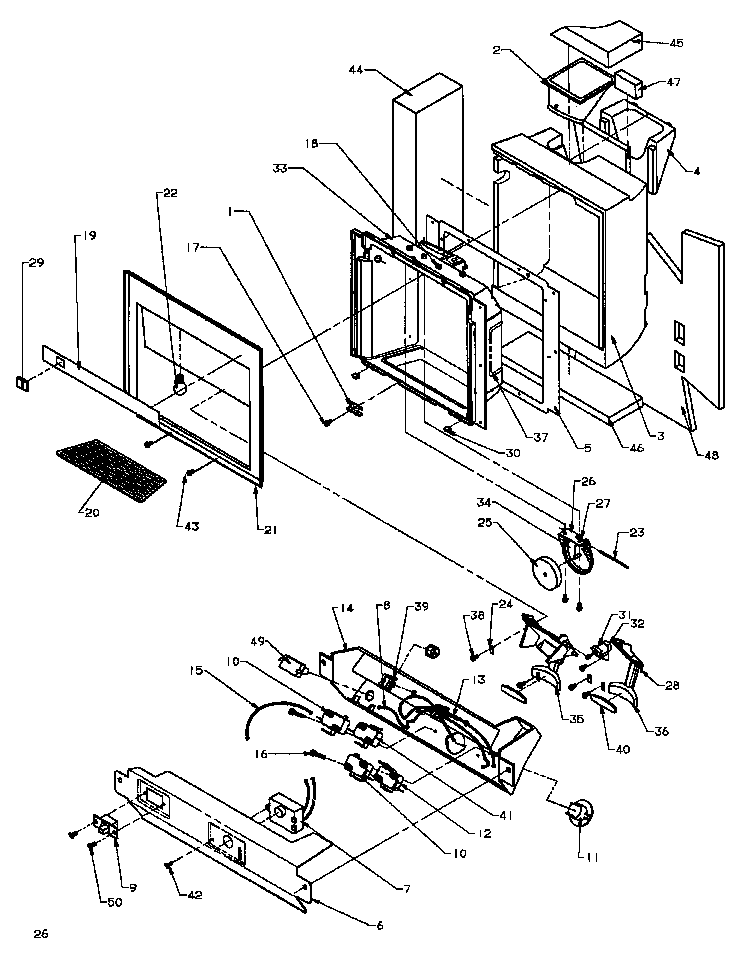 Amana SXDE27QE-P1162208WE ice and water cavity diagram