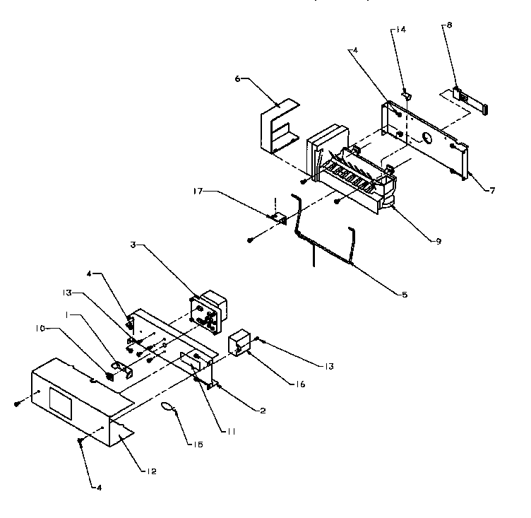 Amana SXDE27QE-P1162208WE ice bucket and ice maker diagram