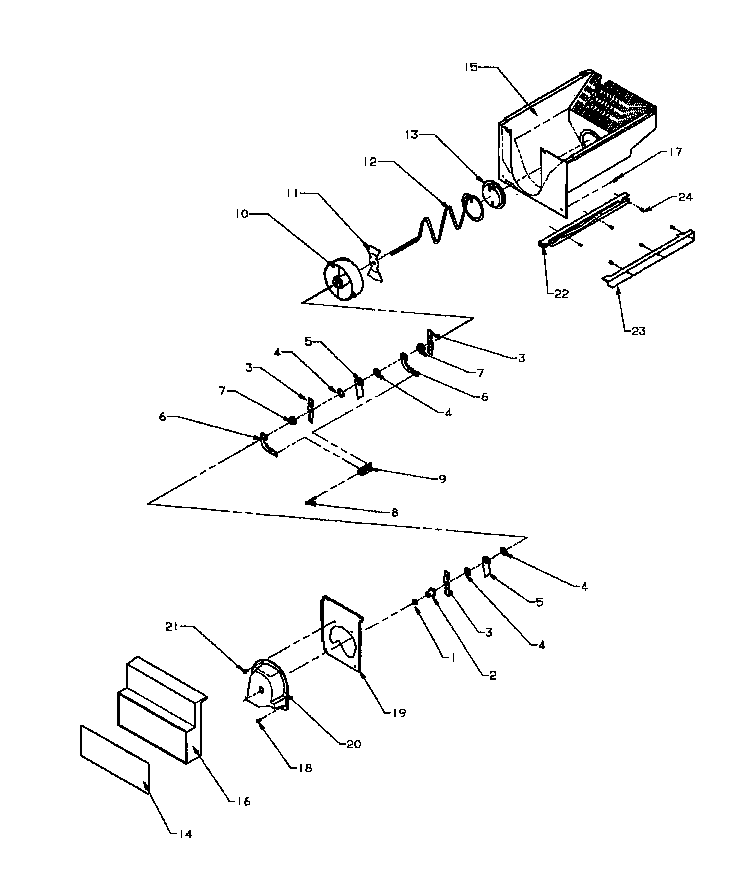 Amana SXDE27QE-P1162208WE crushed ice bucket diagram