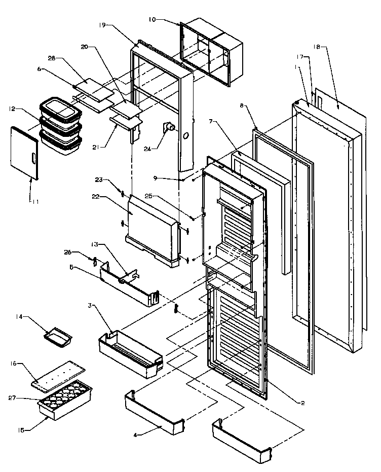Amana SXD20Q2E-P1162508WE refrigerator door diagram