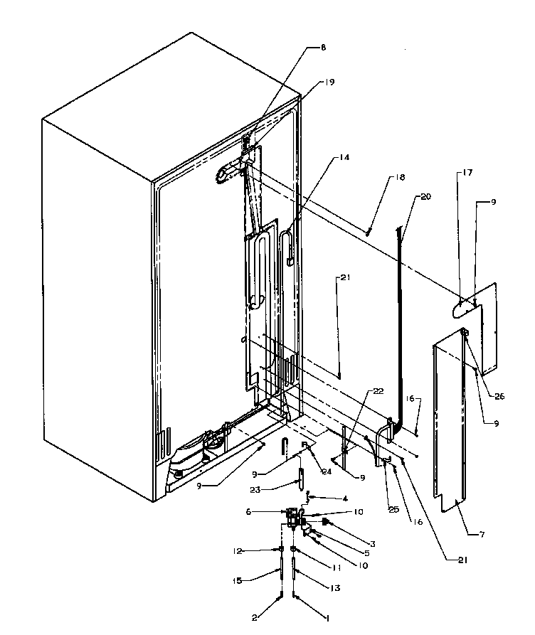 Amana SXD20Q2E-P1162508WE cabinet back diagram