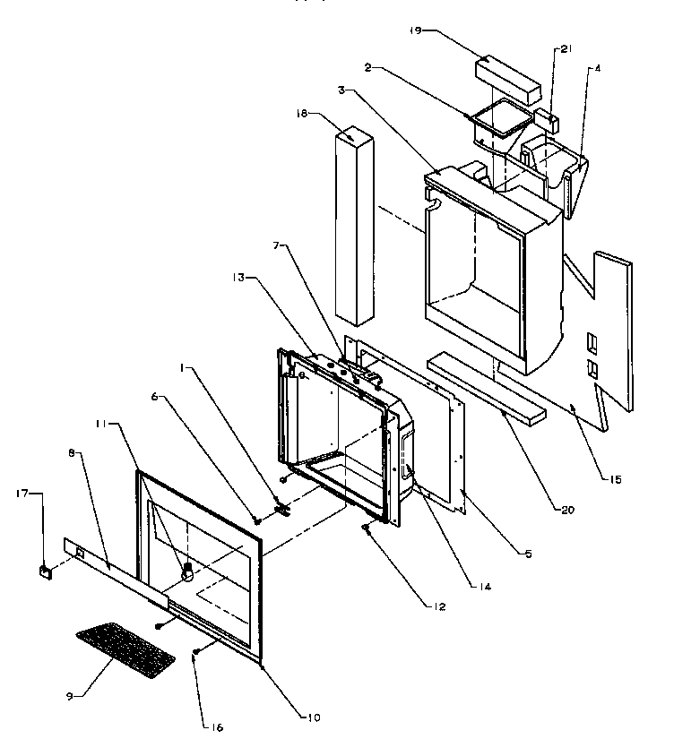 Amana SXD20Q2E-P1162508WE ice and water cavity diagram