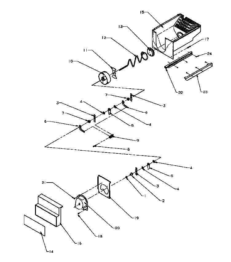 Amana SXD20Q2E-P1162508WE crushed ice bucket diagram