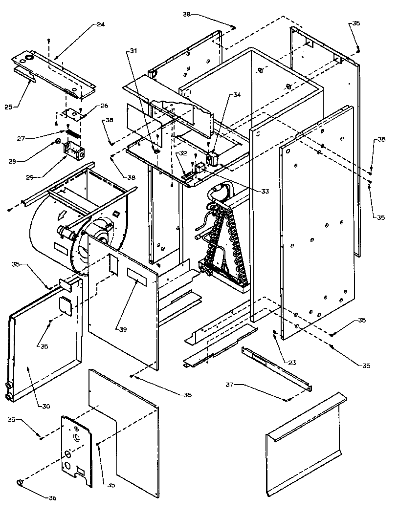 Amana BCA48TA002A/P1177206C cabinet assembly diagram