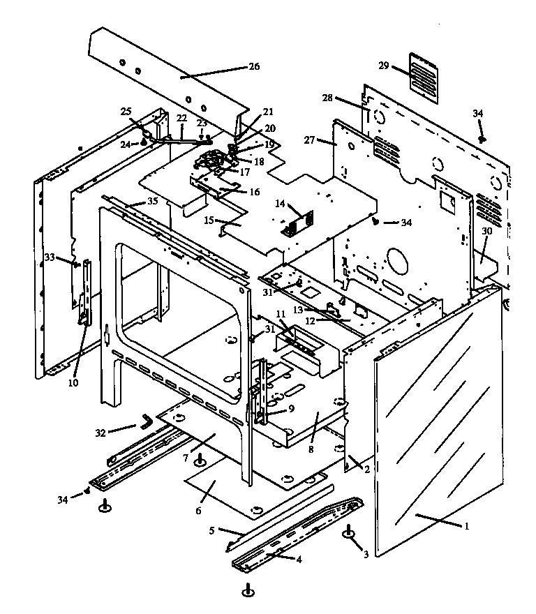 Caloric RSF3200W-P1141255N cabinet assembly (rsf3200w/p1141255n) (rsf3300w/p1141256n) diagram