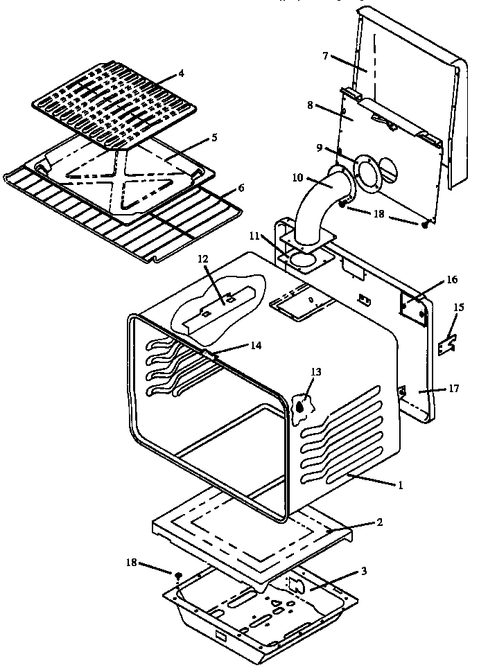 Caloric RSF3200W-P1141255N oven assembly- bar broiler diagram
