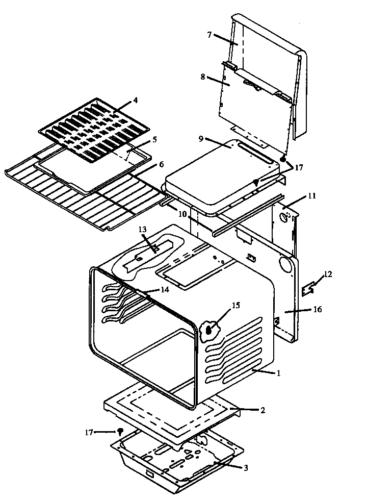 Caloric RSF3200W-P1141255N oven assembly - ultra ray broiler diagram
