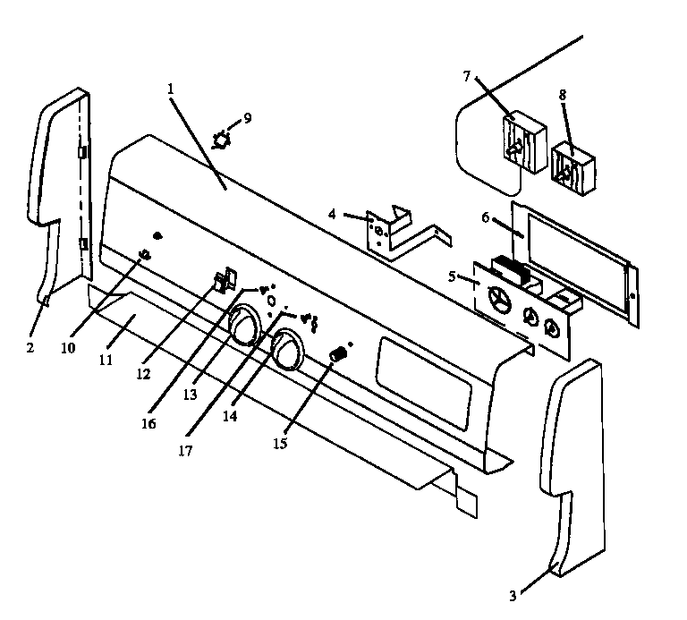 Caloric RSF3200W-P1141255N backguard parts (rsf3200w/p1141255n) (rsf3300w/p1141256n) diagram