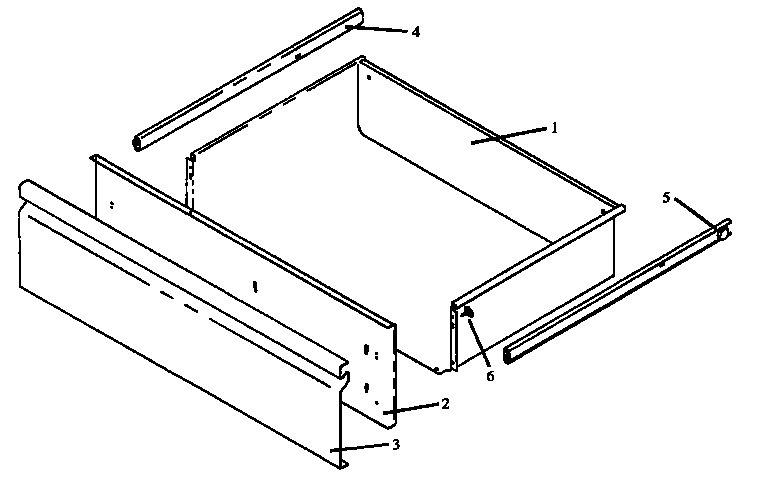 Caloric RSF3200W-P1141255N storage drawer assembly (rsf3200w/p1141255n) (rsf3300w/p1141256n) diagram
