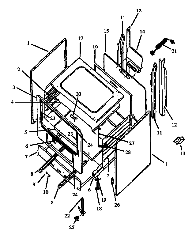 Caloric RBK24AA093M-P1142946NW cabinet assembly (rbk22aa093m/p1142718nw) (rbk22aa093m/p1142910nw) (rbk22aa093m/p1142944nw) (rbk24aa093m/p1142719nw) (rbk24aa093m/p1142748nw) (rbk24aa093m/p1142946nw) (rbk26aa093m/p1142720nw) (rbk26aa093m/p1142750nw) (rbk26aa093m/p1142947nw) diagram