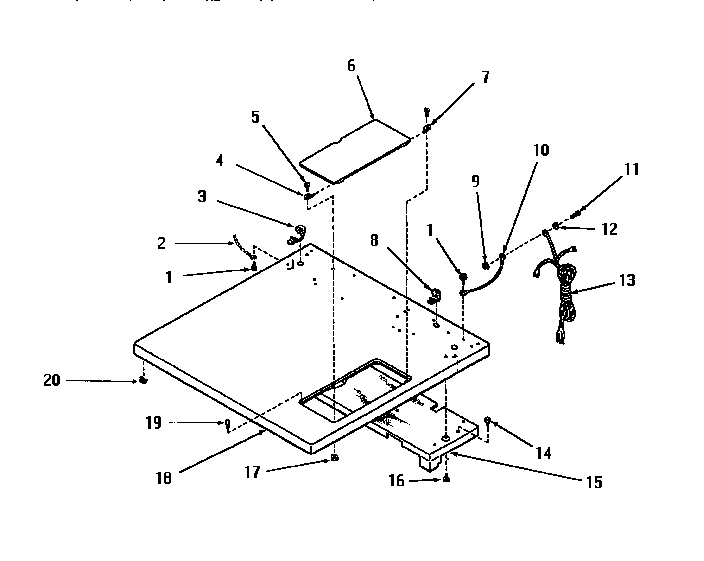 Speed Queen DG9031 cabinet top diagram