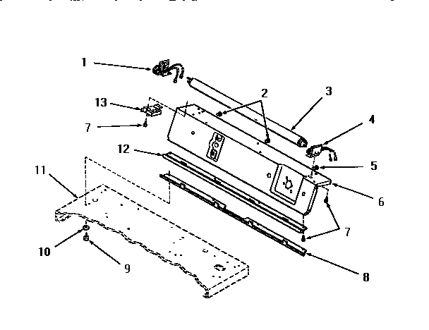 Speed Queen DG9031 panel support plate and bracket diagram