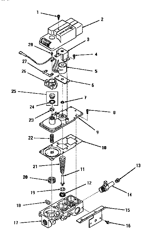 Speed Queen DG9031 gas valve (nat / mixed gas) diagram