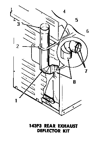Speed Queen DG9031 143p3 rear exhaust deflector kit diagram