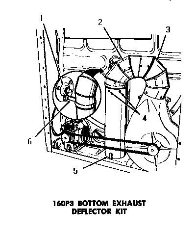 Speed Queen DG9031 160p3 bottom exhaust deflector kit diagram