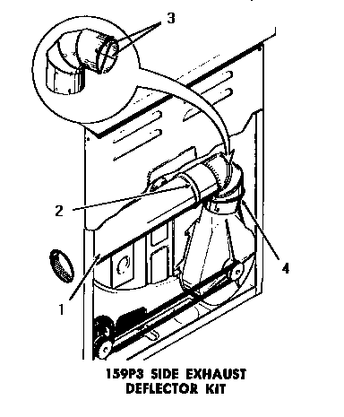 Speed Queen DG9031 159p3 side exhaust deflector kit diagram