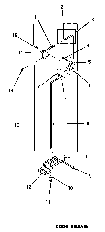 Speed Queen DE1021 door release diagram