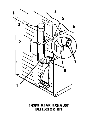 Speed Queen DE1021 143p3 rear exhaust deflector kit diagram