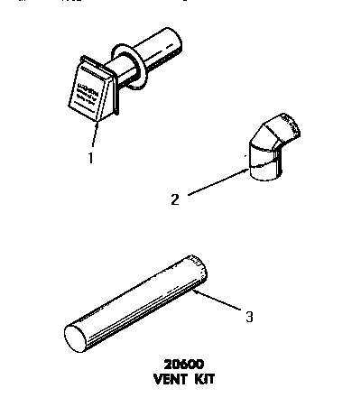 Speed Queen DE1021 20600 vent kit diagram
