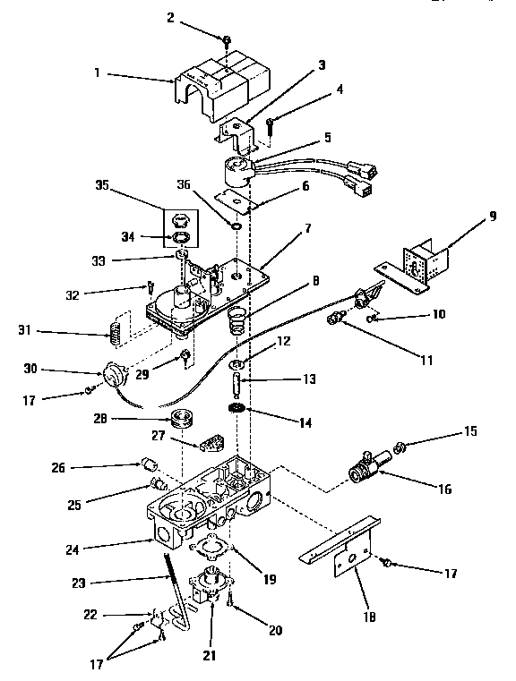 Speed Queen DG1030 53377 gas valve (nat./ mixed gas) diagram