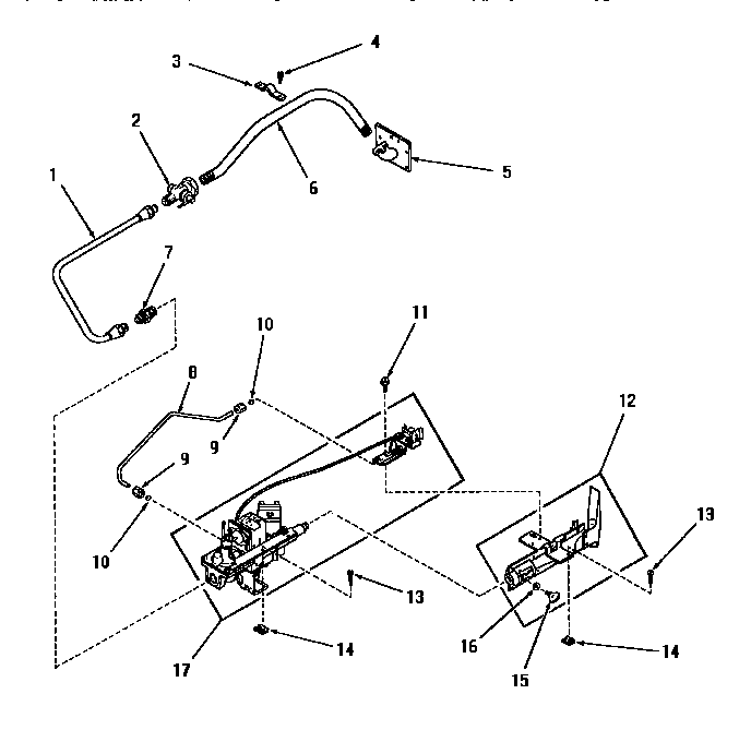 Speed Queen DG1030 "m" models--standing pilot burner diagram