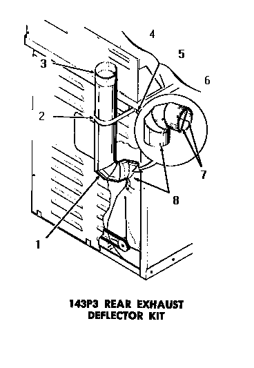 Speed Queen DG1030 143p3 rear exhaust deflector kit diagram