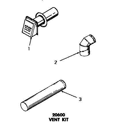 Speed Queen DG1030 20600 vent kit diagram
