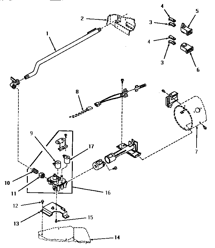 Speed Queen HG9260 gas valve, igniter, terminals & gas conversion kits diagram