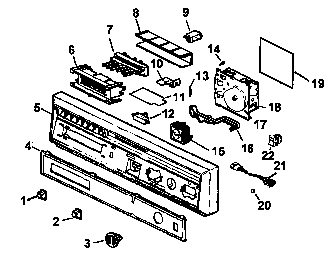 Caloric CDU600C-P1188316W control panel diagram