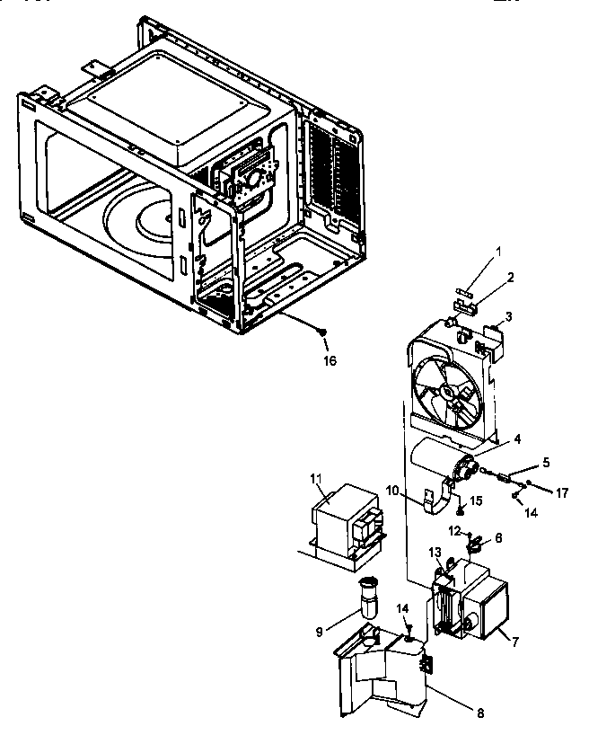 Amana M85T-P1154502M interior elec components diagram