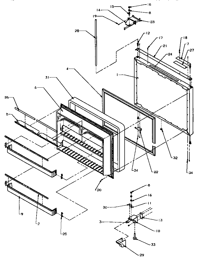 Amana BZ22R5W-P1182301WW freezer door diagram