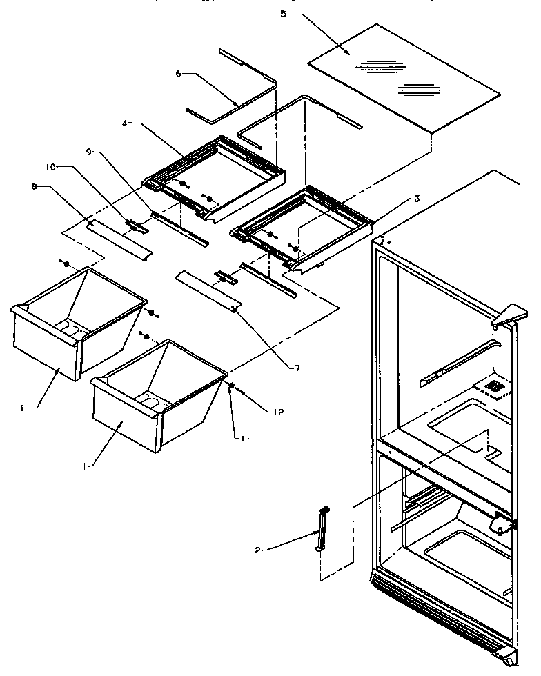 Amana BZ22R5W-P1182301WW crisper compartment diagram