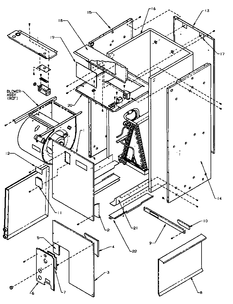 Amana BHA30FA002A/P1180303C cabinet assembly diagram