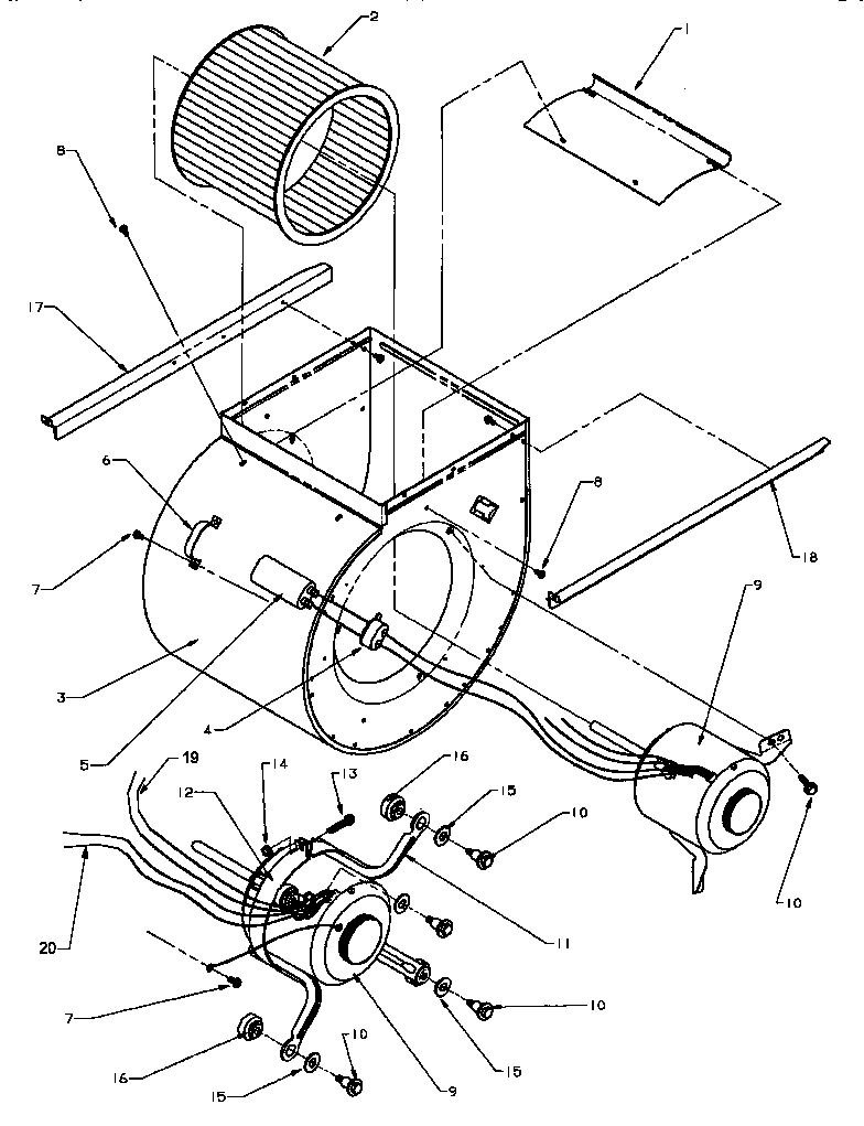 Amana BHA30FA002A/P1180303C blower assembly diagram