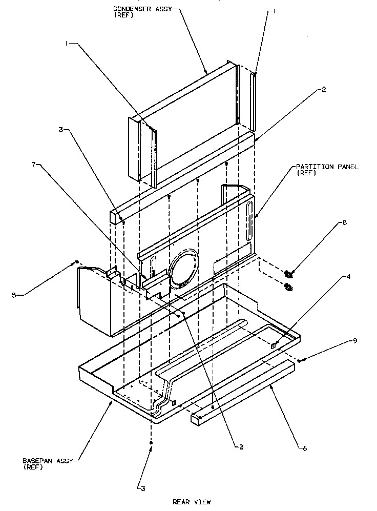 Amana PTC07335J/P1169103R chassis assembly diagram
