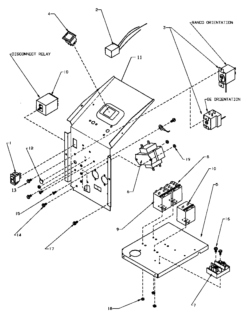 Amana PTC07335J/P1169103R electrical controls and related parts diagram