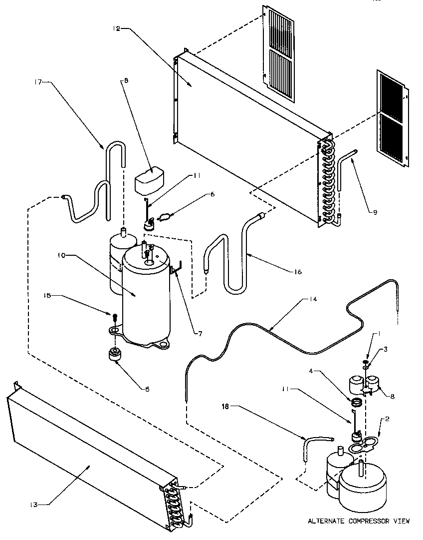 Amana PTC07335J/P1169103R refrigeration system-standard models diagram